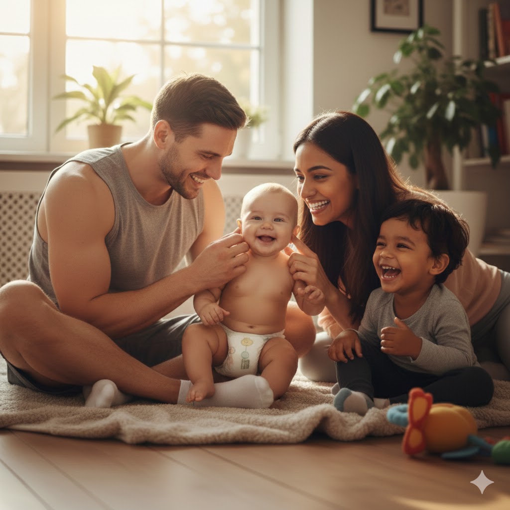 Família saudável, sem furúnculos.